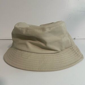 David and Young Beige Vegan Faux Leather Bucket  Hat